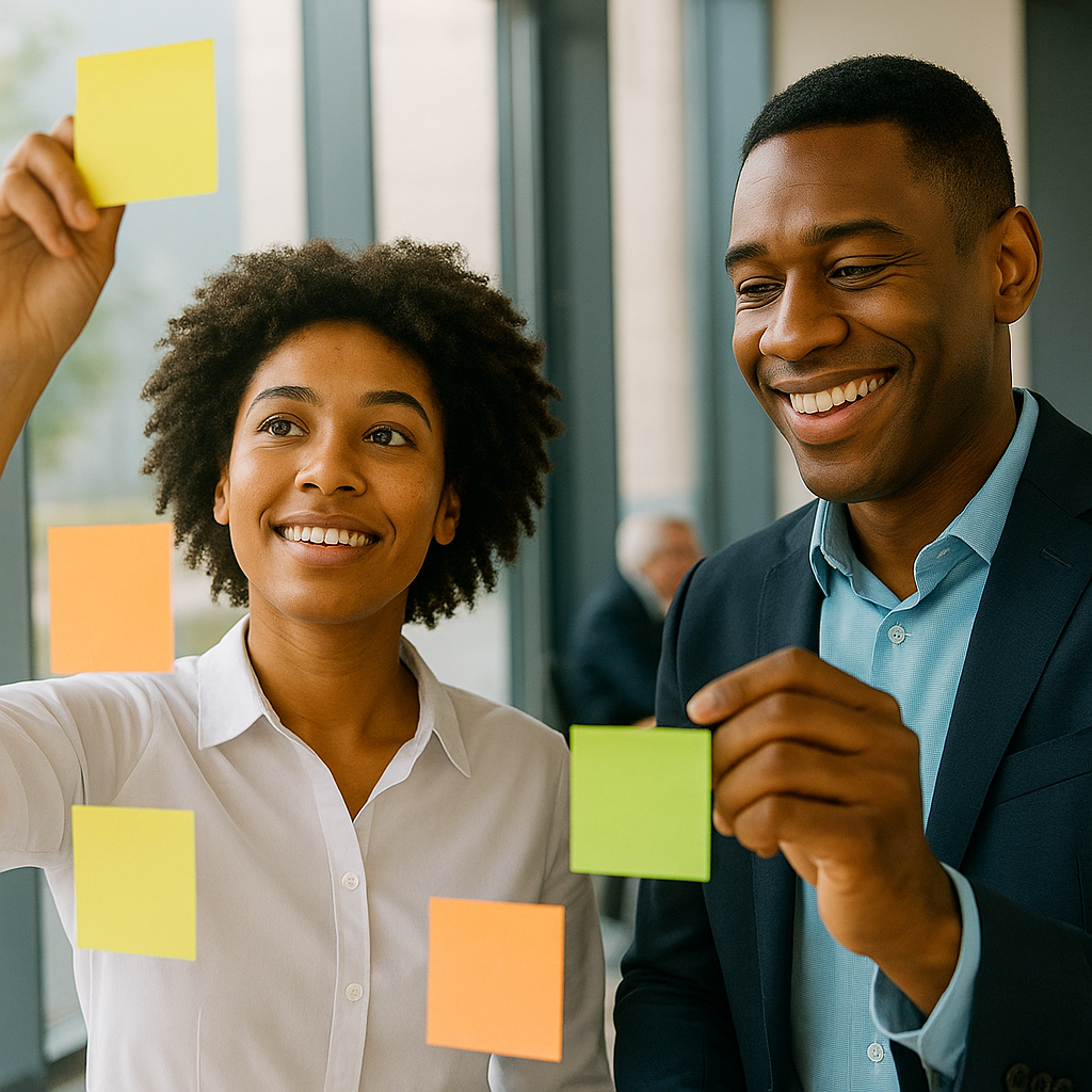 group of business people collaborating in office